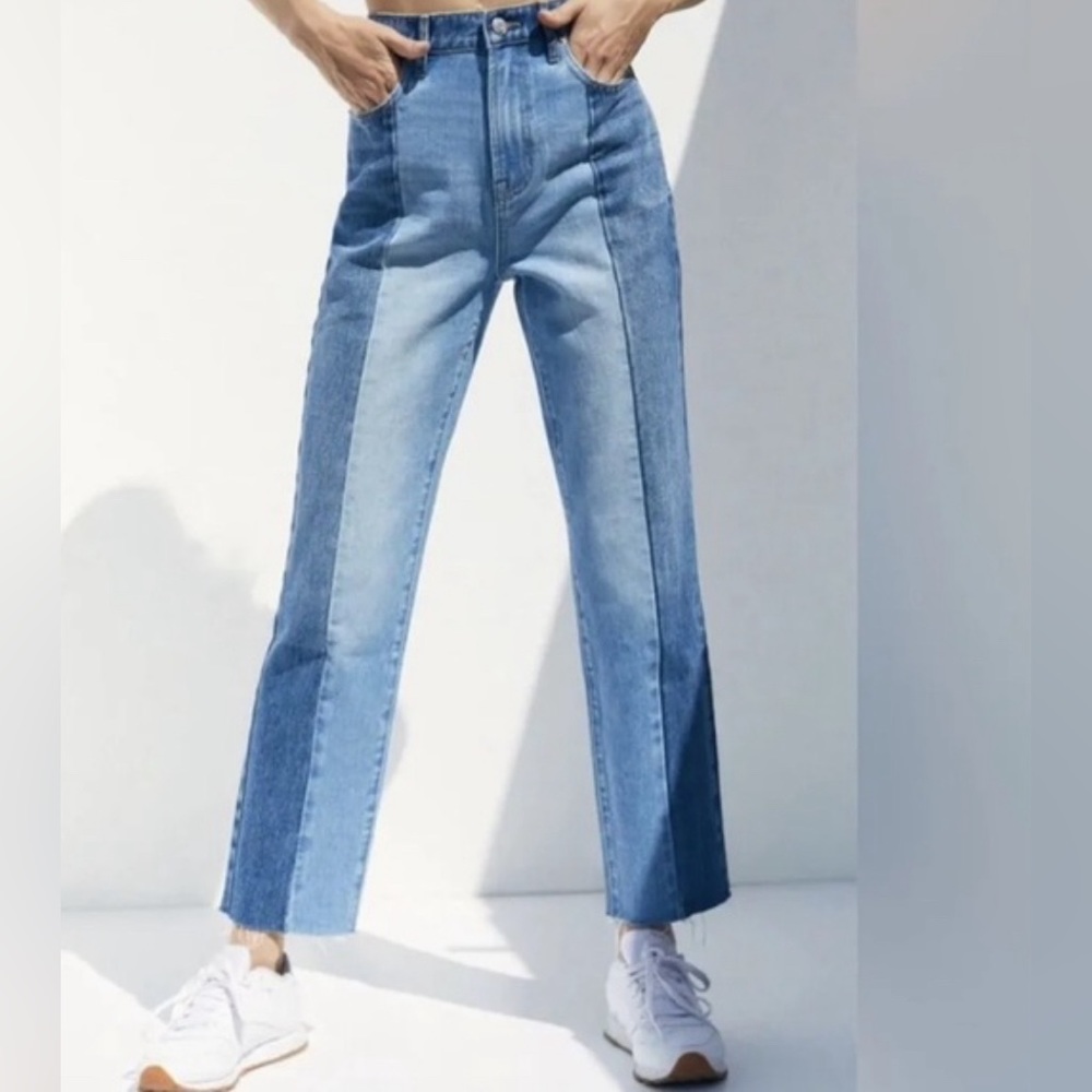 PacSun Two Toned High Rise Straight Jean